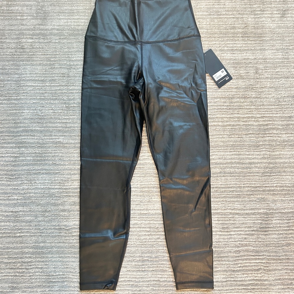 Woman's 90 Degree Leatherette Faux Leather Hi Rise Jeggings Size M